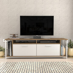 TV-taso, Asir, 160x35x50,8 cm, valkoinen/ruskea hinta ja tiedot | TV-tasot | hobbyhall.fi