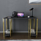 Pöytä, Asir, 125,2x60x73,8 cm, kulta/harmaa hinta ja tiedot | Tietokonepöydät ja työpöydät | hobbyhall.fi