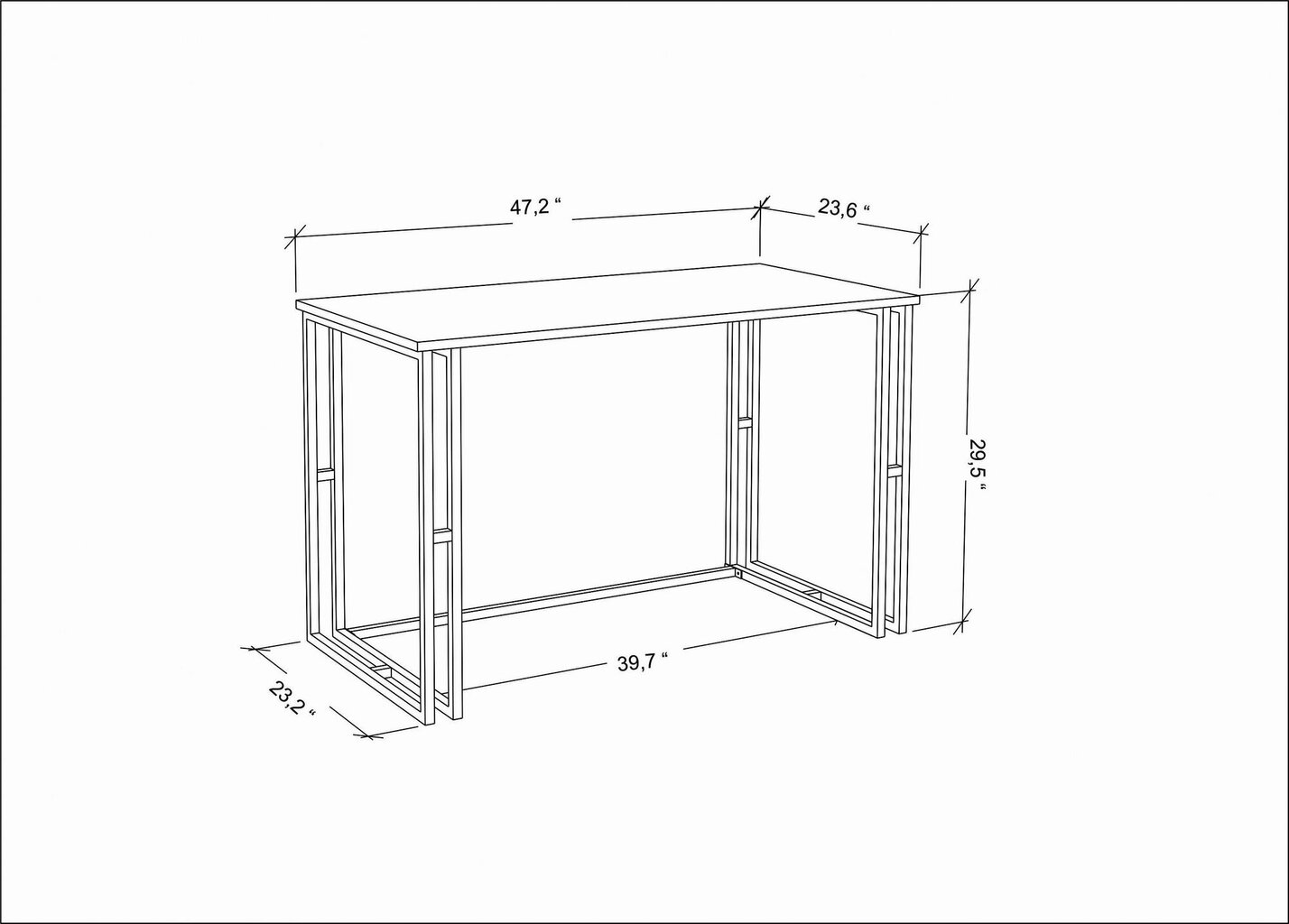 Pöytä, Asir, 120x60x74,8 cm, kulta/harmaa hinta ja tiedot | Tietokonepöydät ja työpöydät | hobbyhall.fi