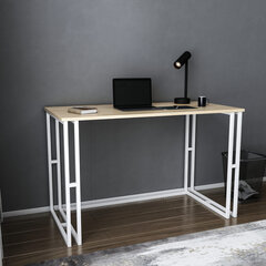 Pöytä, Asir, 120x60x74,8 cm, valkoinen/ruskea hinta ja tiedot | Tietokonepöydät ja työpöydät | hobbyhall.fi