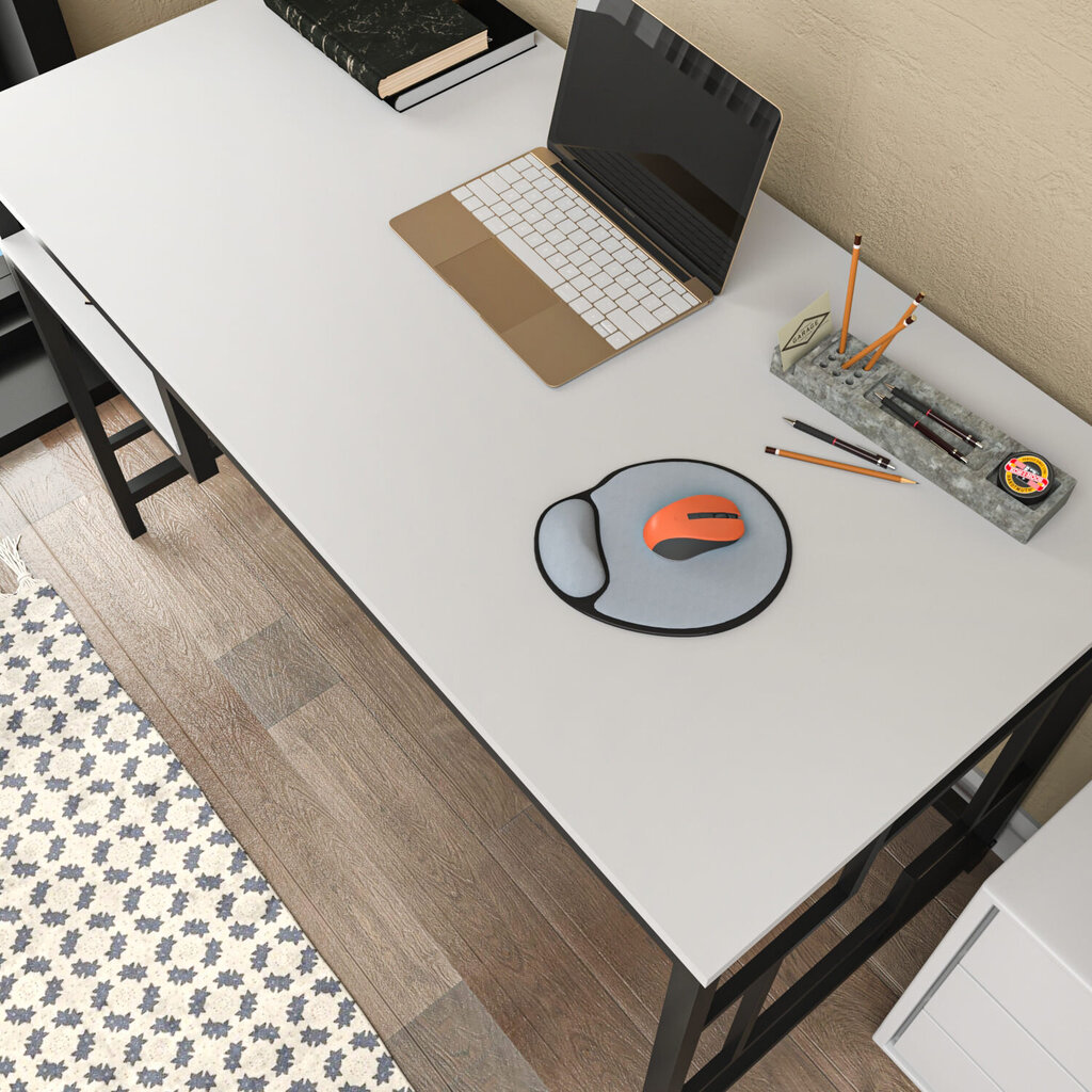 Pöytä, Asir, 120x60x74,8 cm, musta/valkoinen hinta ja tiedot | Tietokonepöydät ja työpöydät | hobbyhall.fi