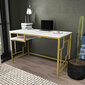 Pöytä, Asir, 120x60x74,8 cm, kulta/valkoinen hinta ja tiedot | Tietokonepöydät ja työpöydät | hobbyhall.fi