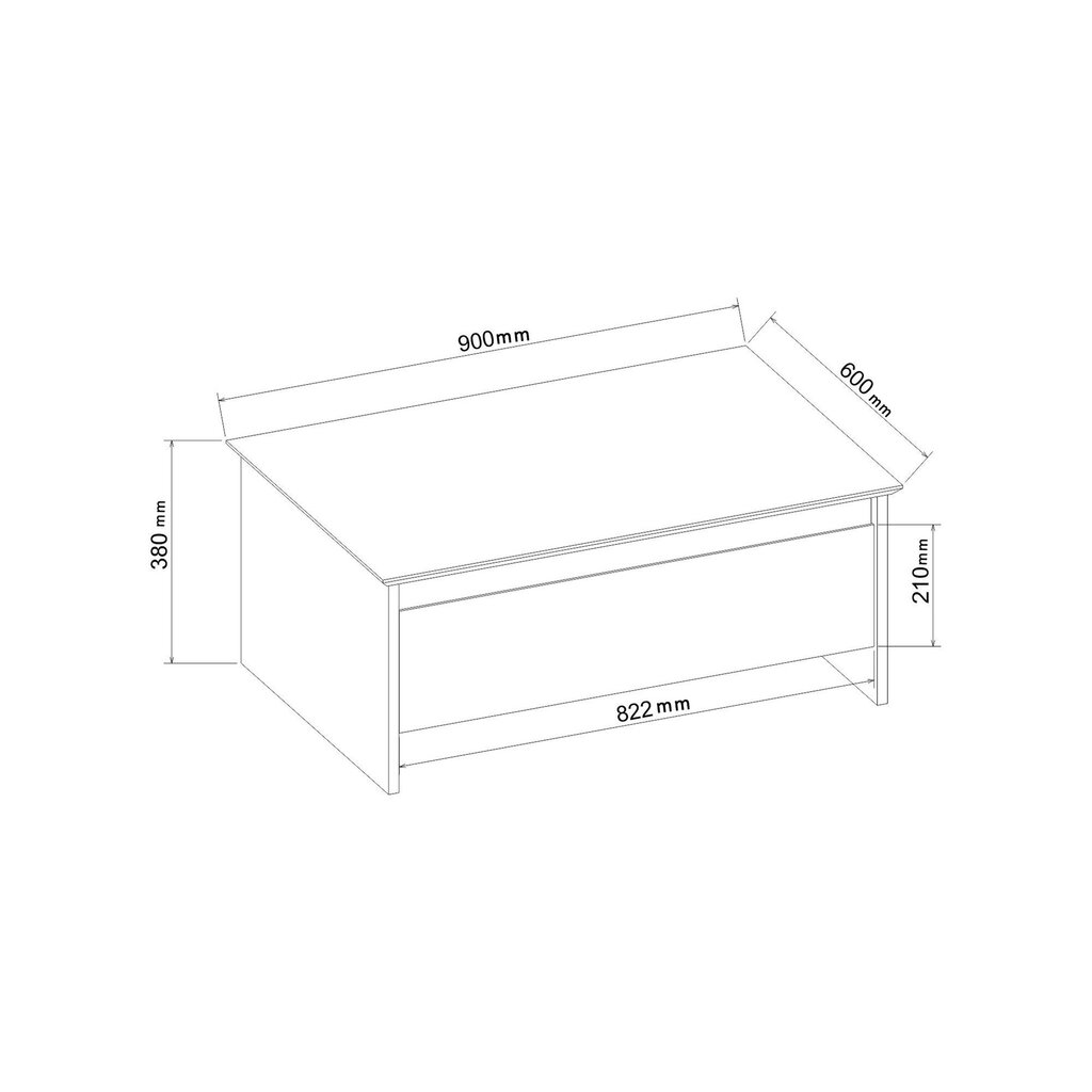 Sohvapöytä, Asir, 90x38x60 cm, harmaa/ruskea hinta ja tiedot | Sohvapöydät | hobbyhall.fi