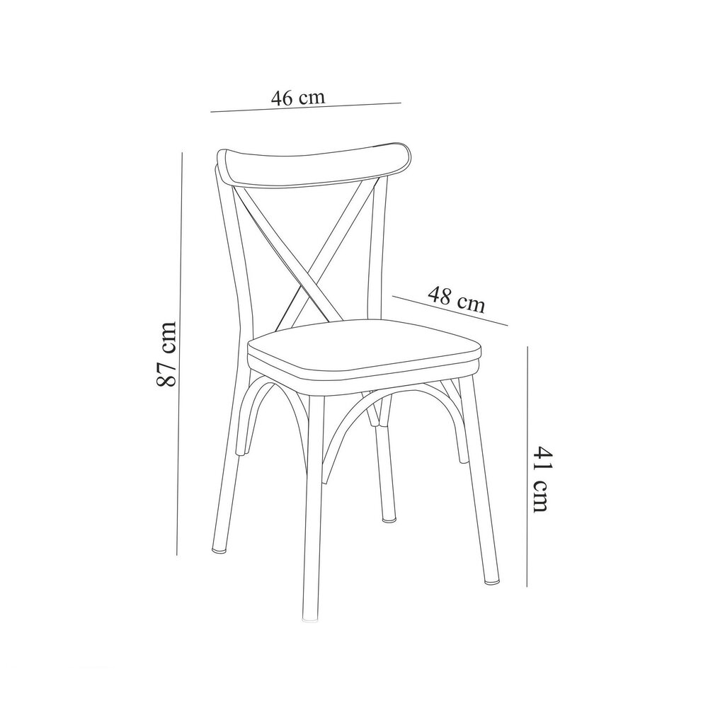 Tuoli, Asir, 46x87x48 cm, valkoinen hinta ja tiedot | Ruokapöydän tuolit | hobbyhall.fi