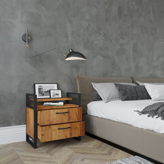 Yöpöytä, Asir, 60x60x35 cm, ruskea/musta hinta ja tiedot | Yöpöydät | hobbyhall.fi