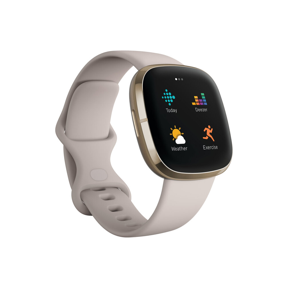 Fitbit Sense, Lunar White / Soft Gold ruostumaton teräs hinta ja tiedot | Älykellot | hobbyhall.fi