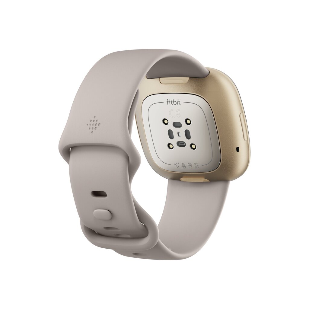 Fitbit Sense, Lunar White / Soft Gold ruostumaton teräs hinta ja tiedot | Älykellot | hobbyhall.fi