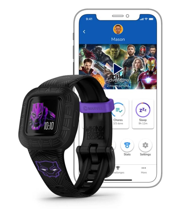 Garmin vívofit® jr. 3 lasten aktiivisuusranneke - Black Panther: 010-02441-10 hinta ja tiedot | Älykellot | hobbyhall.fi