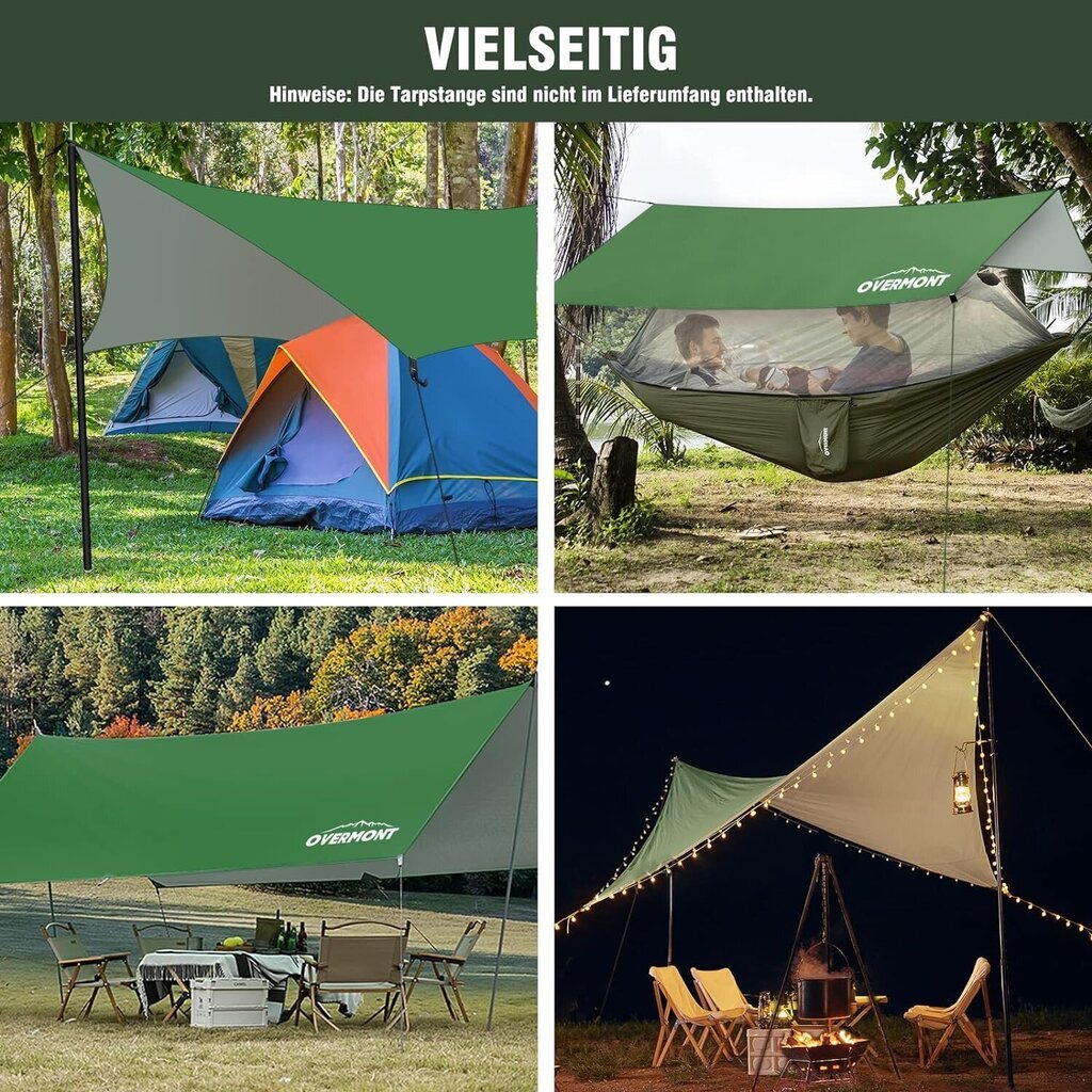 Overmont monitoiminen kannettava teltta, 3m x 3m, vihreä hinta ja tiedot | Teltat | hobbyhall.fi