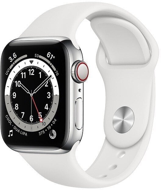 Apple Watch Series 6 Steel GPS + LTE (40mm) - M06T3, hopea hinta ja tiedot | Älykellot | hobbyhall.fi