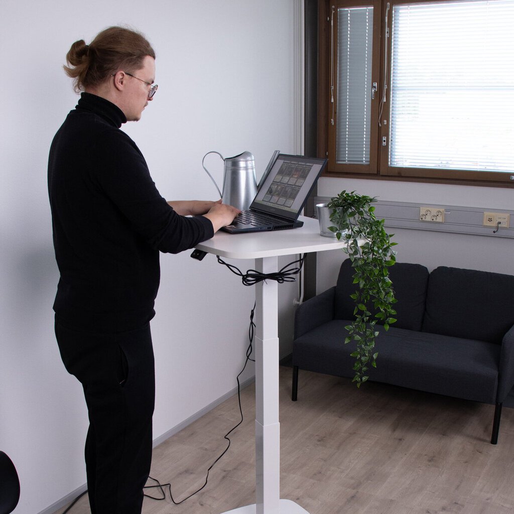 Lykke sähköpöytä L200, valkoinen, 90 x 55 cm hinta ja tiedot | Tietokonepöydät ja työpöydät | hobbyhall.fi