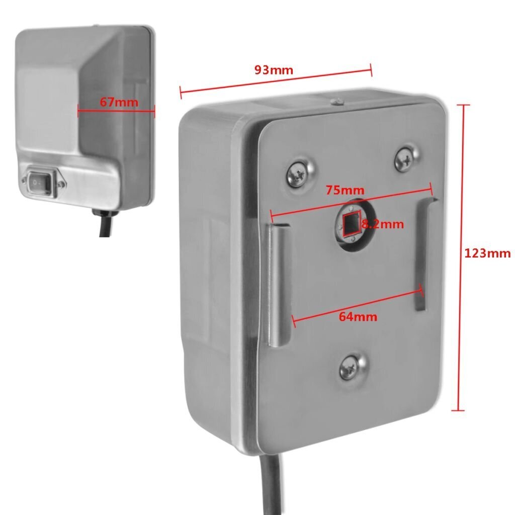 vidaXL Grillivarrasmoottori Ruostumaton Teräs 4 W hinta ja tiedot | Grillitarvikkeet ja -välineet | hobbyhall.fi