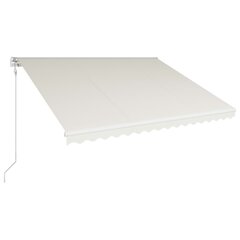 vidaXL Automaattinen sisäänkelattava markiisi 400x300 cm kerma hinta ja tiedot | Aurinkovarjot ja markiisit | hobbyhall.fi