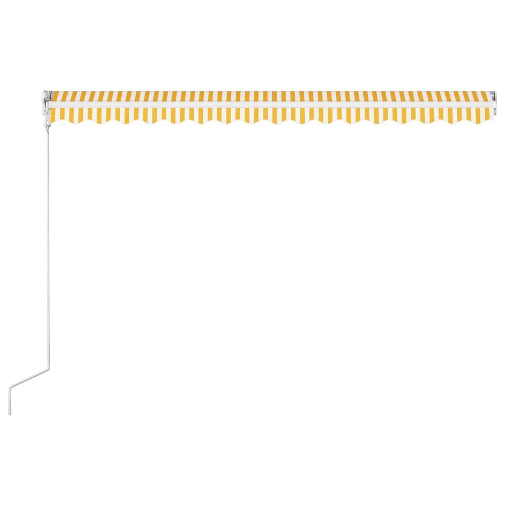 vidaXL Automaattisesti sisäänkelattava markiisi 400x300cm kelt ja valk hinta ja tiedot | Aurinkovarjot ja markiisit | hobbyhall.fi