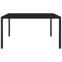 vidaXL Puutarhapöytä 130x130x72 cm musta teräs ja lasi hinta ja tiedot | Puutarhapöydät | hobbyhall.fi