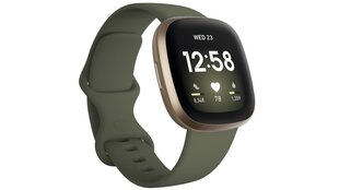 Fitbit Versa 3, pehmeä kulta-alumiini / oliivi hinta ja tiedot | Älykellot | hobbyhall.fi