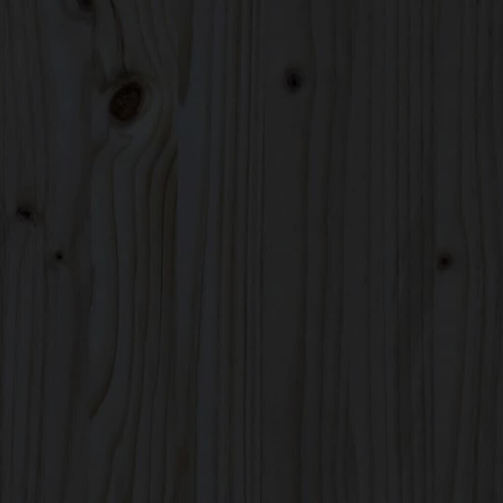 vidaXL Sängynrunko musta täysi puu 160x200 cm hinta ja tiedot | Sängyt | hobbyhall.fi