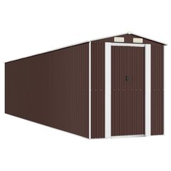 vidaXL Puutarhavaja tummanruskea 192x855x223 cm galvanoitu teräs hinta ja tiedot | Piharakennukset | hobbyhall.fi