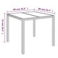 vidaXL Puutarhapöytä lasilevyllä harmaa 90x90x75 cm polyrottinki hinta ja tiedot | Puutarhapöydät | hobbyhall.fi