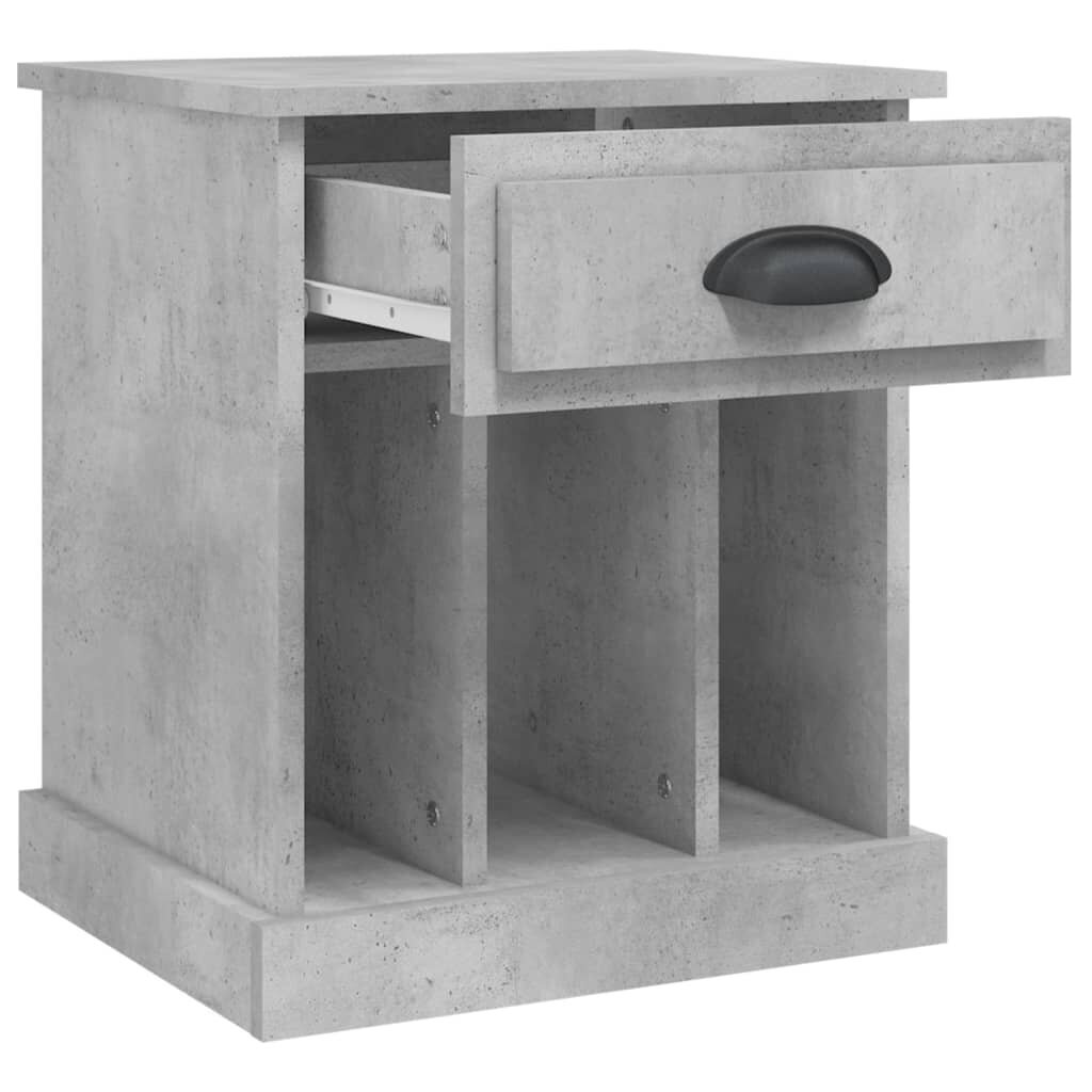 vidaXL Yöpöytä betoninharmaa 43x36x50 cm hinta ja tiedot | Yöpöydät | hobbyhall.fi