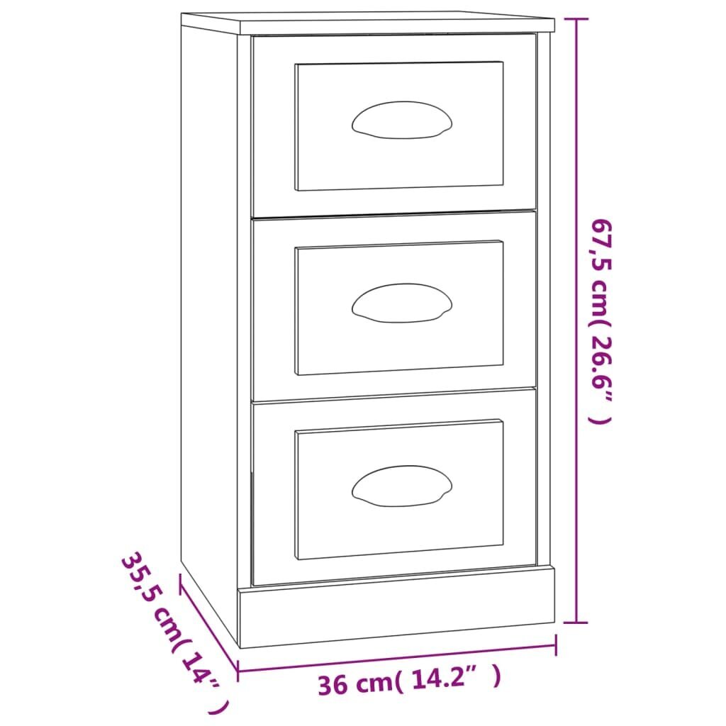 vidaXL Senkki Sonoma tammi 36x35,5x67,5 cm tekninen puu hinta ja tiedot | Olohuoneen kaapit ja lipastot | hobbyhall.fi