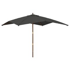vidaXL Puutarhan aurinkovarjo puutolppa antrasiitti 300x300x273 cm hinta ja tiedot | Aurinkovarjot ja markiisit | hobbyhall.fi
