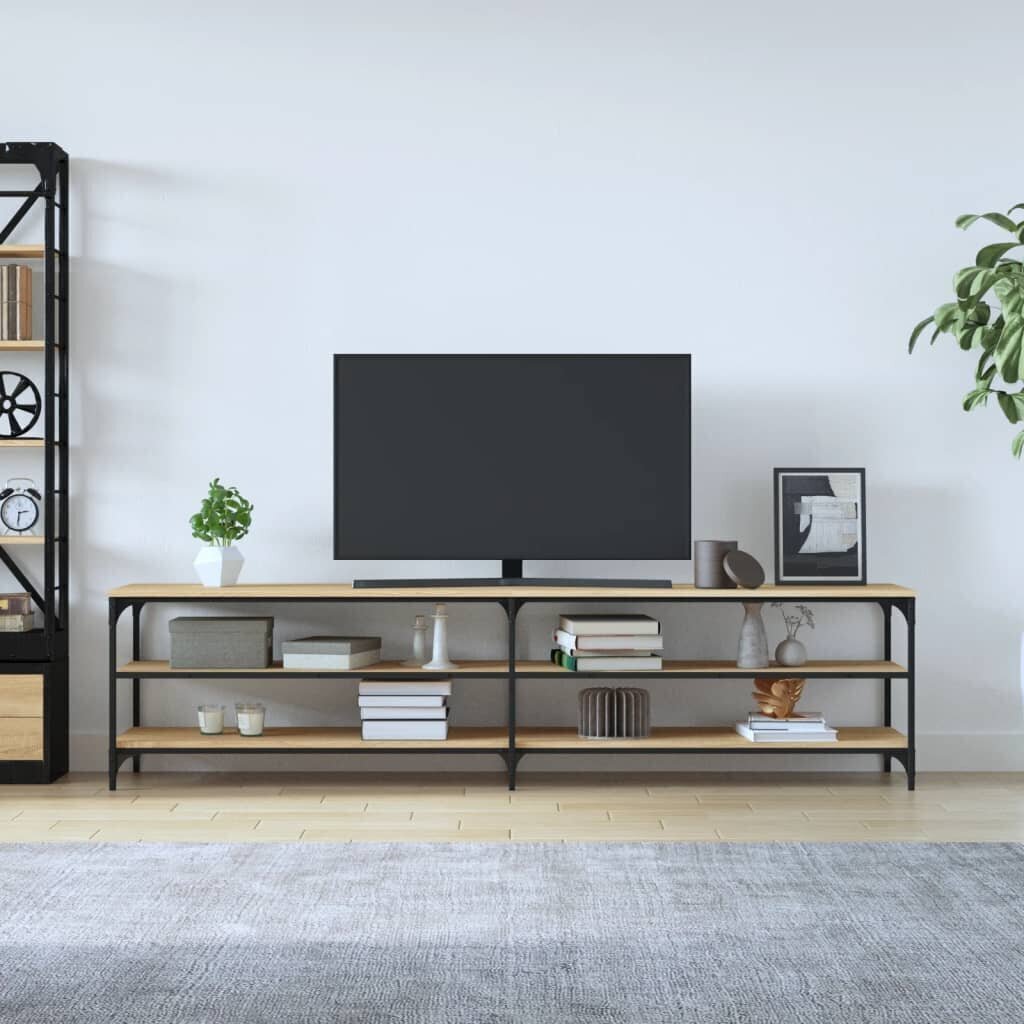 vidaXL TV-taso Sonoma-tammi 200x30x50 cm tekninen puu ja metalli hinta ja tiedot | TV-tasot | hobbyhall.fi