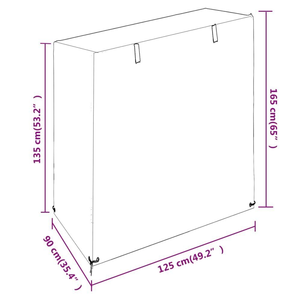 vidaXL Keinun penkinsuojat 2 kpl 8 purjerengasta 125x90x135/165 cm PE hinta ja tiedot | Istuintyynyt, pehmusteet ja päälliset | hobbyhall.fi