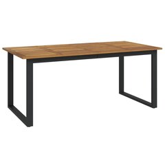 vidaXL Puutarhapöytä U-jaloilla 180x90x75 cm täysi akasiapuu hinta ja tiedot | Puutarhapöydät | hobbyhall.fi