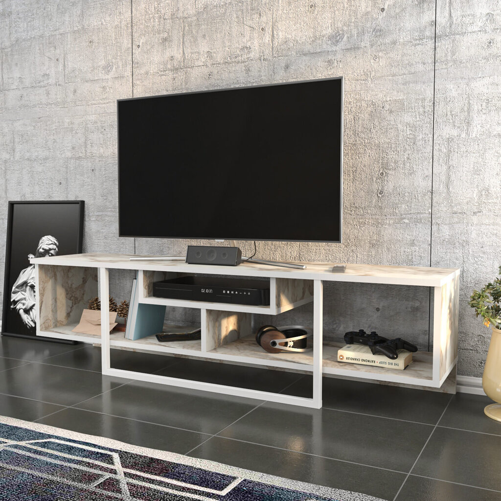 TV-taso, Asir, 150x35,2x40 cm, valkoinen hinta ja tiedot | TV-tasot | hobbyhall.fi