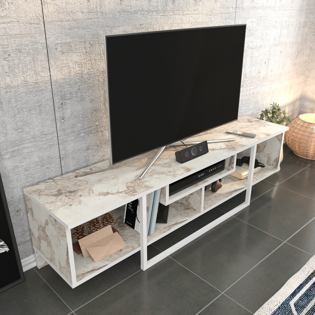 TV-taso, Asir, 150x35,2x40 cm, valkoinen hinta ja tiedot | TV-tasot | hobbyhall.fi
