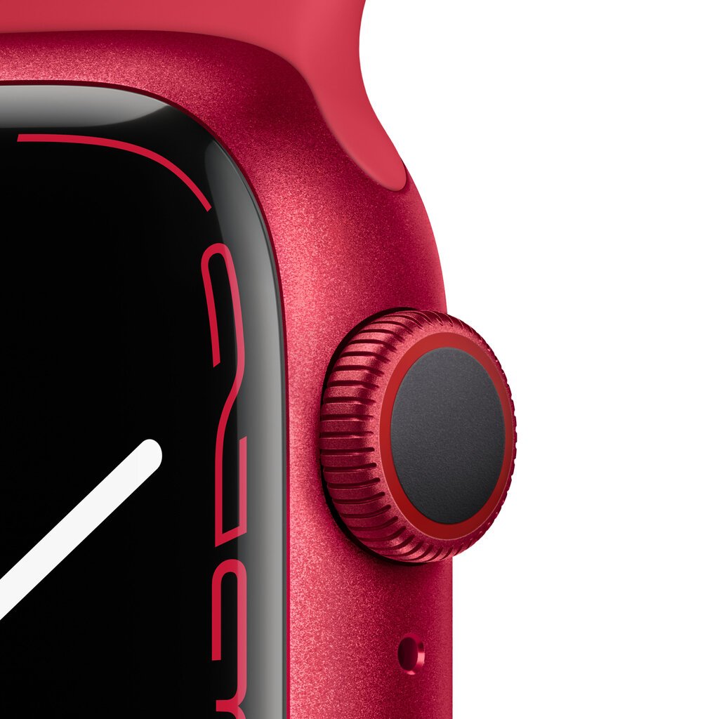 Apple Watch Series 7 GPS + Cellular, 41mm (PRODUCT)RED alumiinikuori ,(PRODUCT)RED urheiluranneke - MKHV3 hinta ja tiedot | Älykellot | hobbyhall.fi