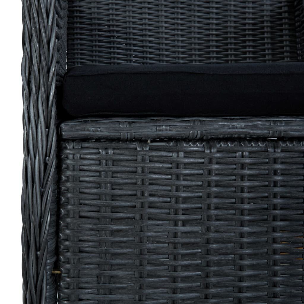vidaXL Puutarhatuolit tyynyillä 2 kpl polyrottinki tummanharmaa hinta ja tiedot | Puutarhatuolit | hobbyhall.fi