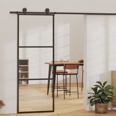 vidaXL Liukuovi ESG-lasi ja alumiini 76x205 cm musta hinta ja tiedot | Sisäovet | hobbyhall.fi