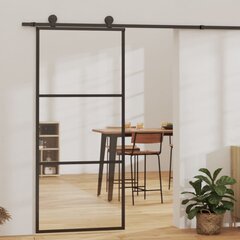 vidaXL Liukuovi ESG-lasi ja alumiini 90x205 cm musta hinta ja tiedot | Sisäovet | hobbyhall.fi