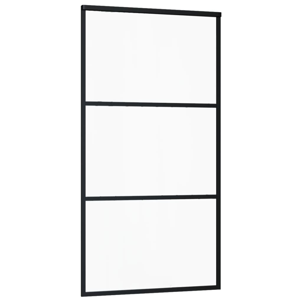 vidaXL Liukuovi ESG-lasi ja alumiini 102x205 cm musta hinta ja tiedot | Sisäovet | hobbyhall.fi