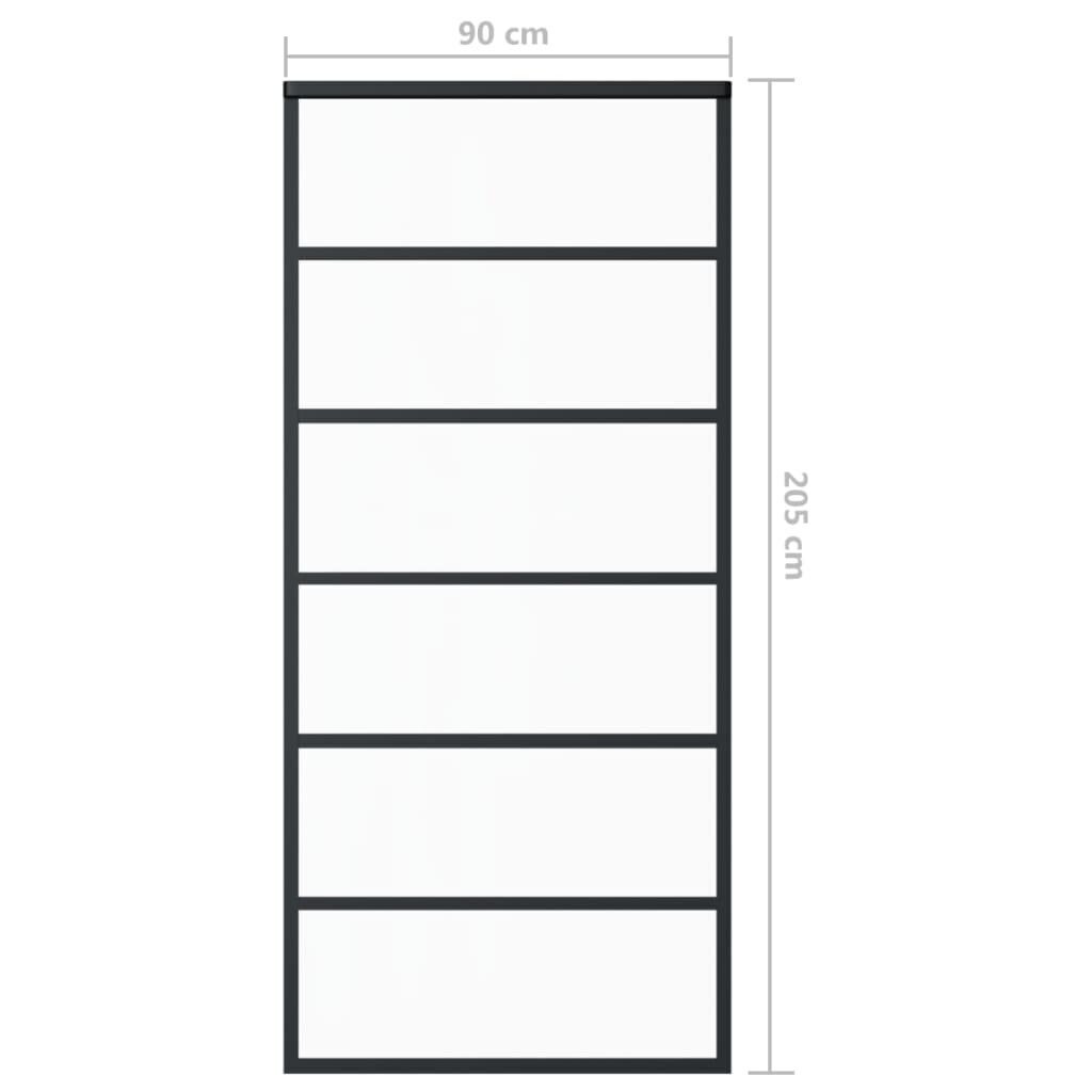 vidaXL Liukuovi ESG-lasi ja alumiini 90x205 cm musta hinta ja tiedot | Sisäovet | hobbyhall.fi