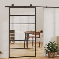 vidaXL Liukuovi ESG-lasi ja alumiini 102x205 cm musta hinta ja tiedot | Sisäovet | hobbyhall.fi