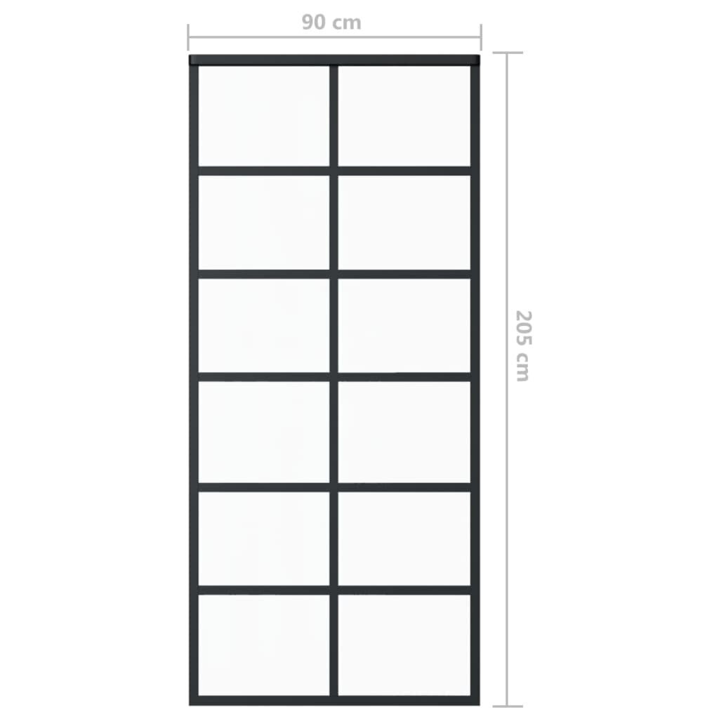 vidaXL Liukuovi ESG-lasi ja alumiini 90x205 cm musta hinta ja tiedot | Sisäovet | hobbyhall.fi