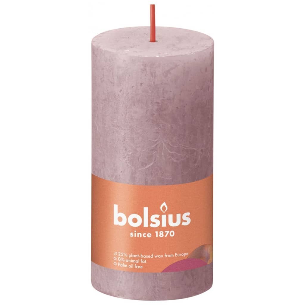 Bolsius Pilarikynttilät Shine 8 kpl rustiikkinen 100x50 mm samea ruusu hinta ja tiedot | Kynttilät ja kynttilänjalat | hobbyhall.fi