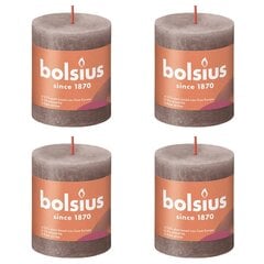 Bolsius Pilarikynttilät Shimmer 4 kpl rustiikkinen 80x68 mm harmaa hinta ja tiedot | Kynttilät ja kynttilänjalat | hobbyhall.fi