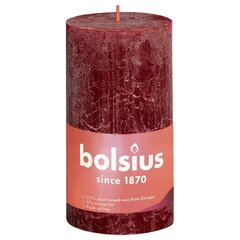 Bolsius Pilarikynttilät Shine 4 kpl rustiikkinen 130x68 mm punainen hinta ja tiedot | Kynttilät ja kynttilänjalat | hobbyhall.fi