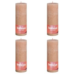 Bolsius Pilarikynttilät Shimmer 4 kpl rustiikkinen 190x68 mm pinkki hinta ja tiedot | Kynttilät ja kynttilänjalat | hobbyhall.fi