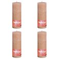 Bolsius Pilarikynttilät Shimmer 4 kpl rustiikkinen 190x68 mm pinkki