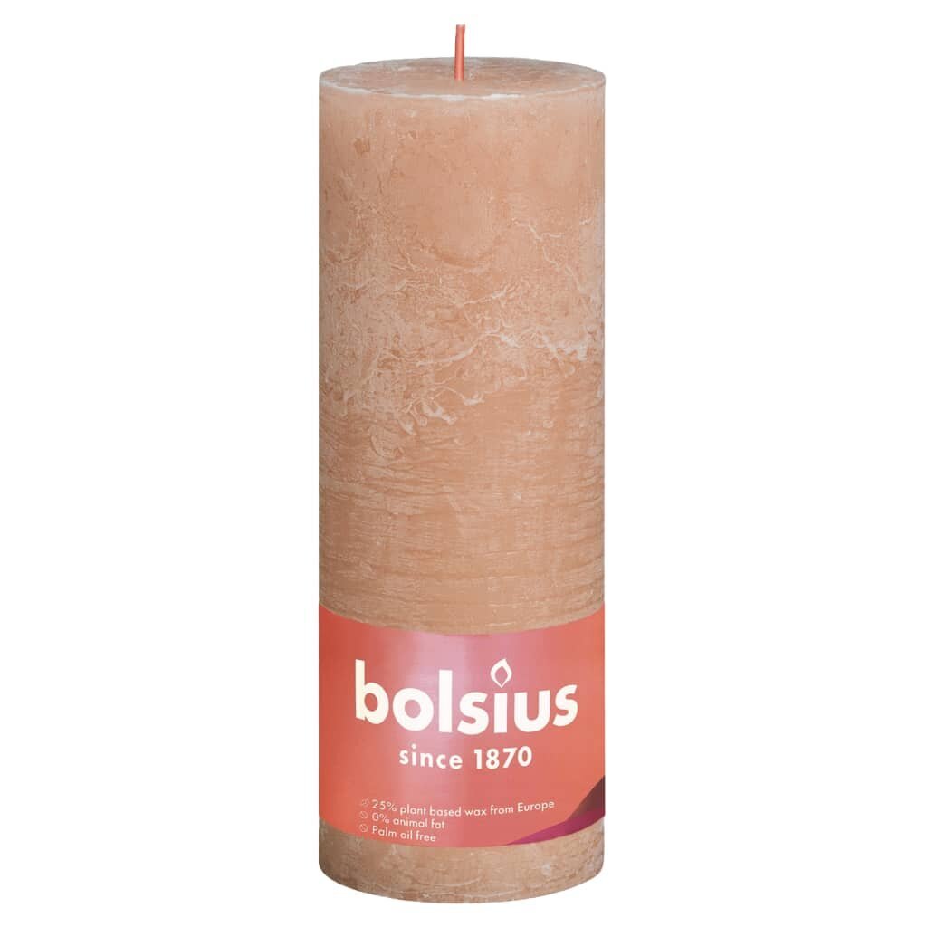 Bolsius Pilarikynttilät Shimmer 4 kpl rustiikkinen 190x68 mm pinkki hinta ja tiedot | Kynttilät ja kynttilänjalat | hobbyhall.fi