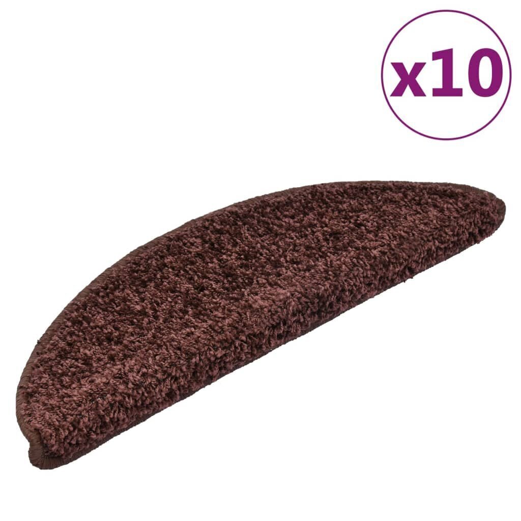 vidaXL Porrasmatot 10 kpl 56x17x3 cm ruskea hinta ja tiedot | Isot matot | hobbyhall.fi