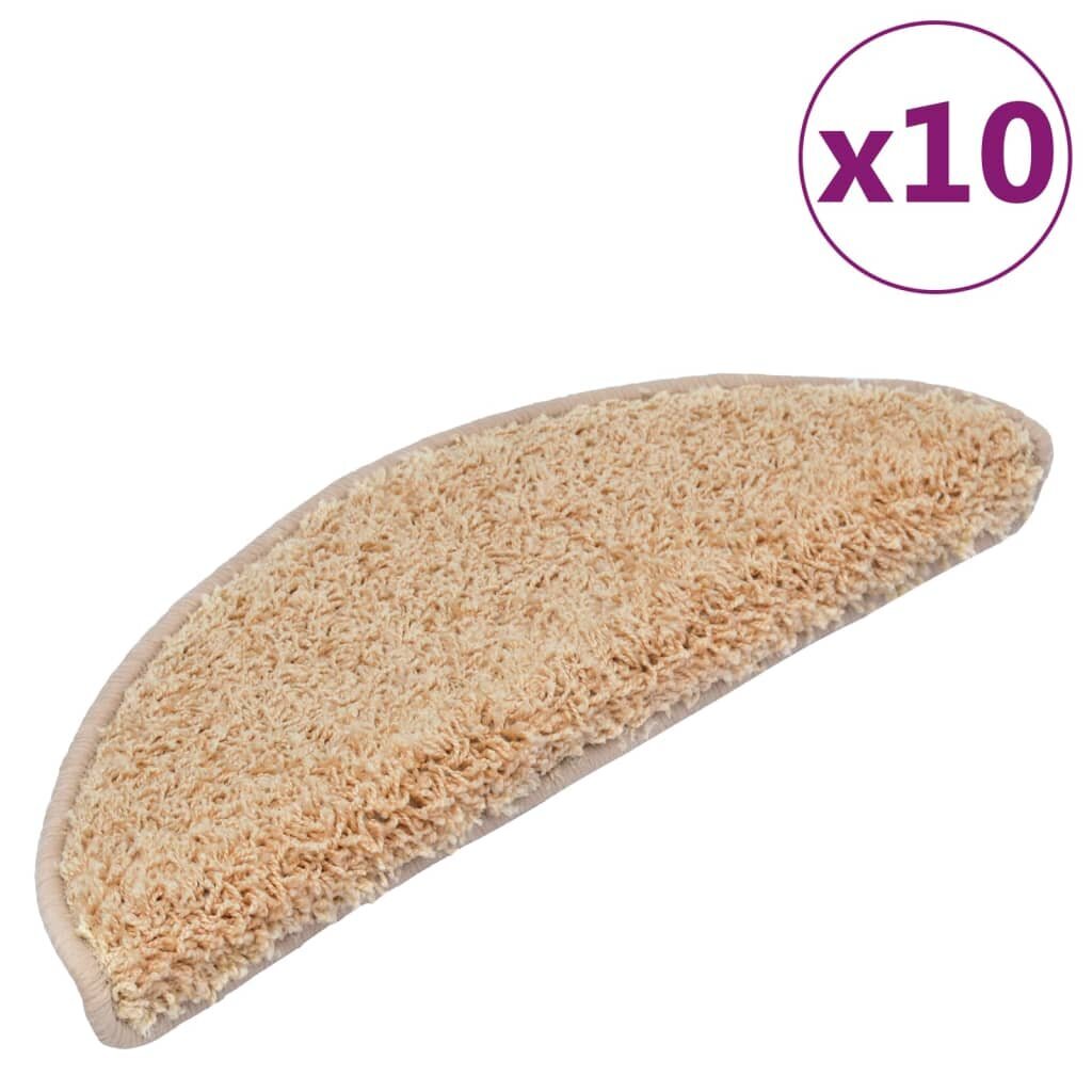 vidaXL Porrasmatot 10 kpl 65x21x4 cm kerma hinta ja tiedot | Isot matot | hobbyhall.fi