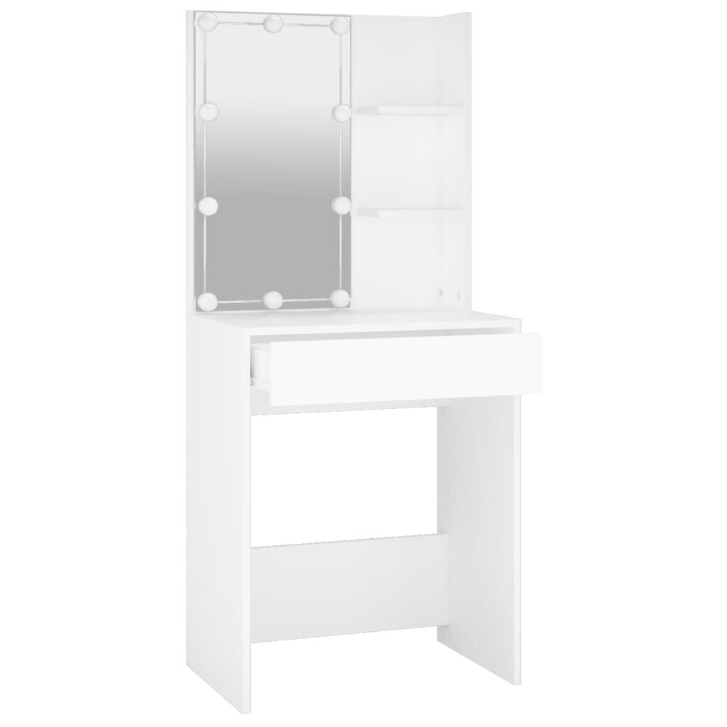VidaXL Peilipöytä LED-valoilla valkoinen 60x40x140 cm hinta ja tiedot | Peilipöydät | hobbyhall.fi