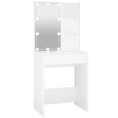 VidaXL Peilipöytä LED-valoilla valkoinen 60x40x140 cm hinta ja tiedot | Peilipöydät | hobbyhall.fi