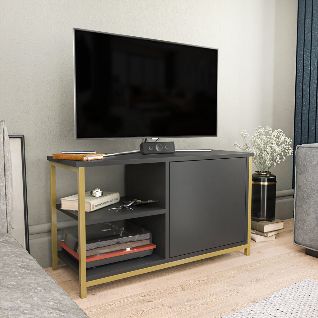 TV-taso, Asir, 89,6x35,3x50,8 cm, kulta/harmaa hinta ja tiedot | TV-tasot | hobbyhall.fi